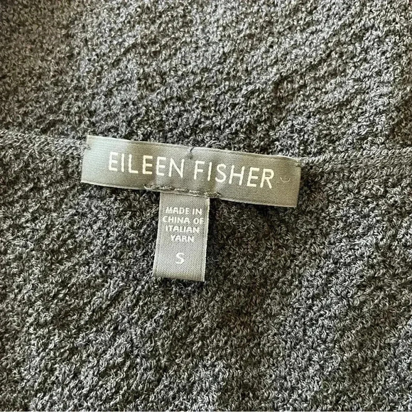 Eileen Fisher Black Tunic Sweater Small Scoopneck Half Sleeves Wool Classic - Picture 7 of 8